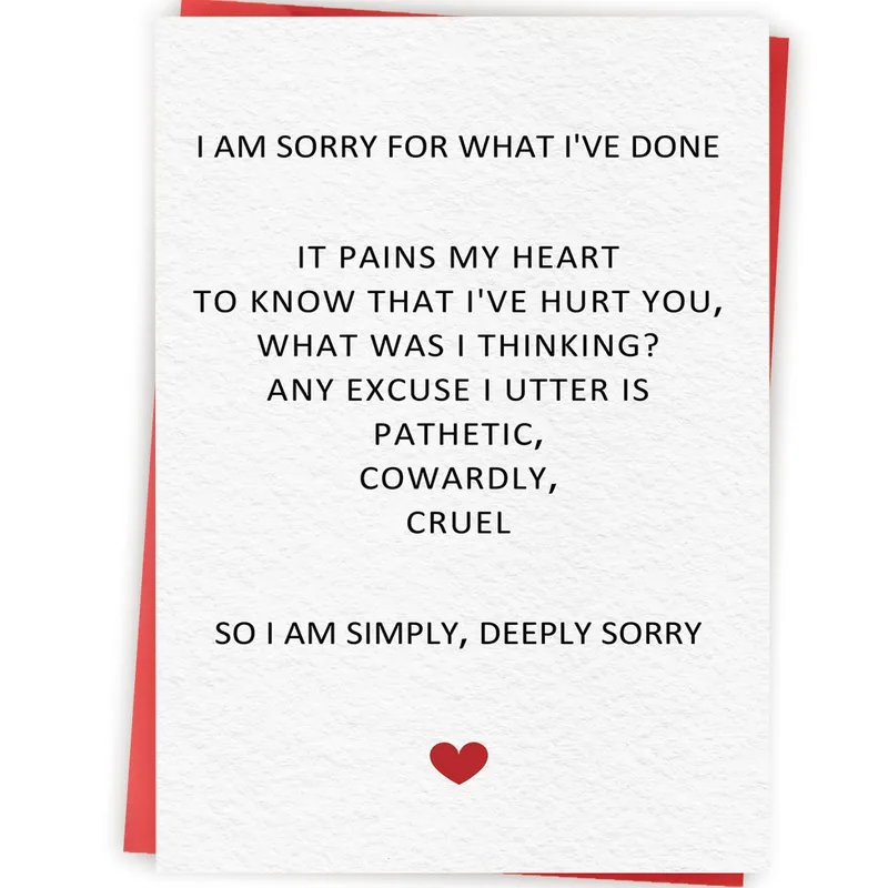 I Am Sorry Card for When Words Fail You Both