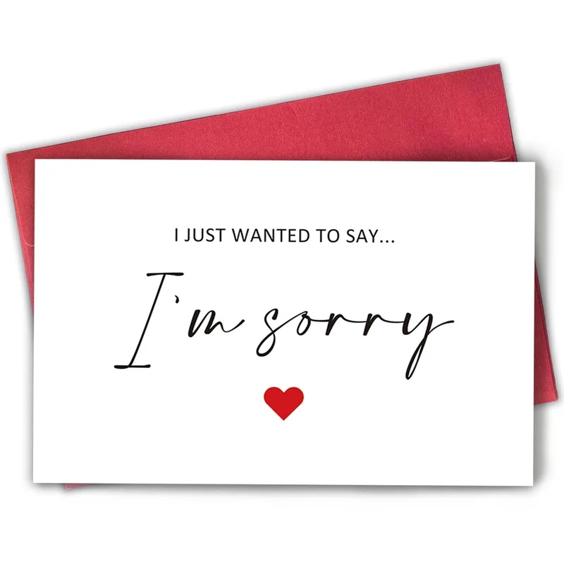 Sorry Apology Card with a Handwritten-Style I’m Sorry and Red Heart