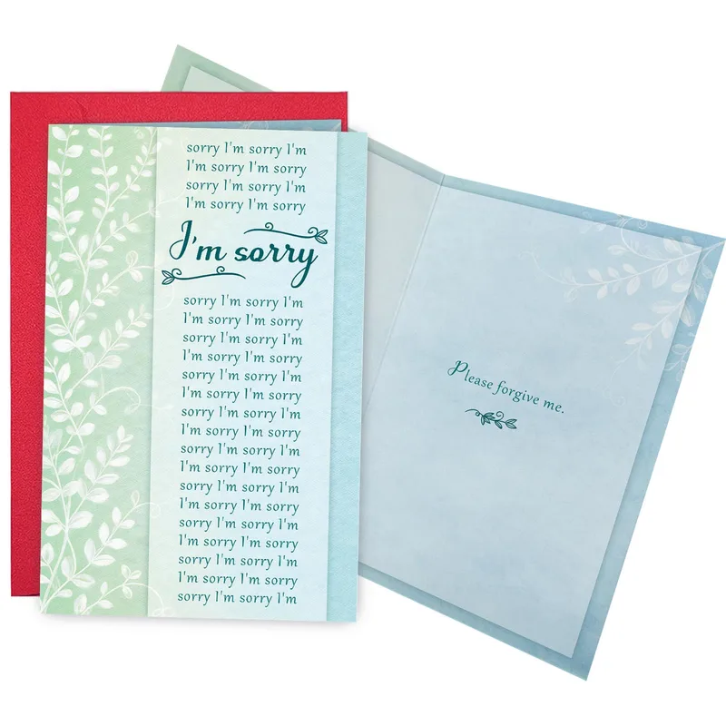 Please Forgive Me Card with Repeating Sorry Text