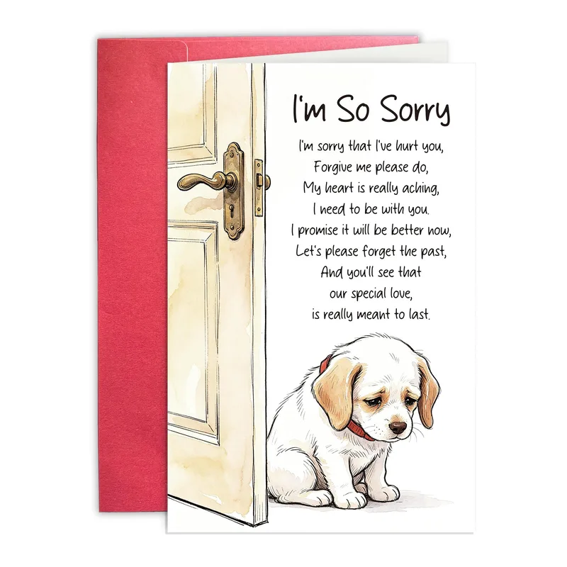 Forgive Me Card: A Puppy Says Sorry at the Door