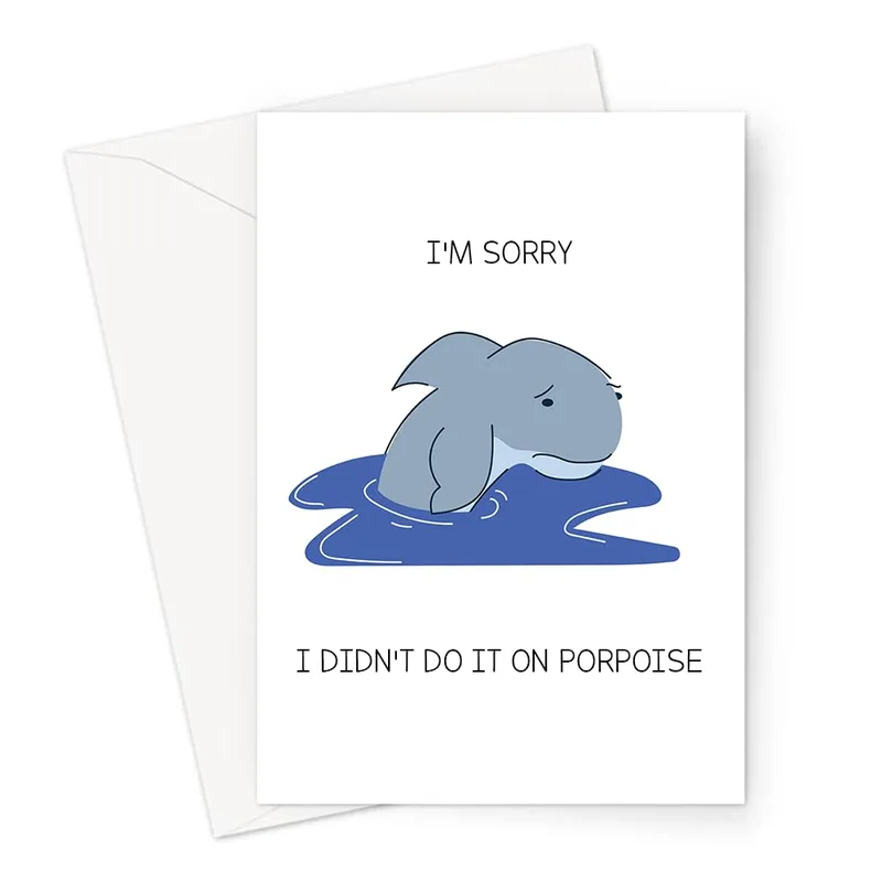 Sorry Porpoise Card: A Cute Apology With a Pun