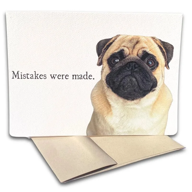 Sorry Pug Card: Mistakes Were Made, Said With a Pug