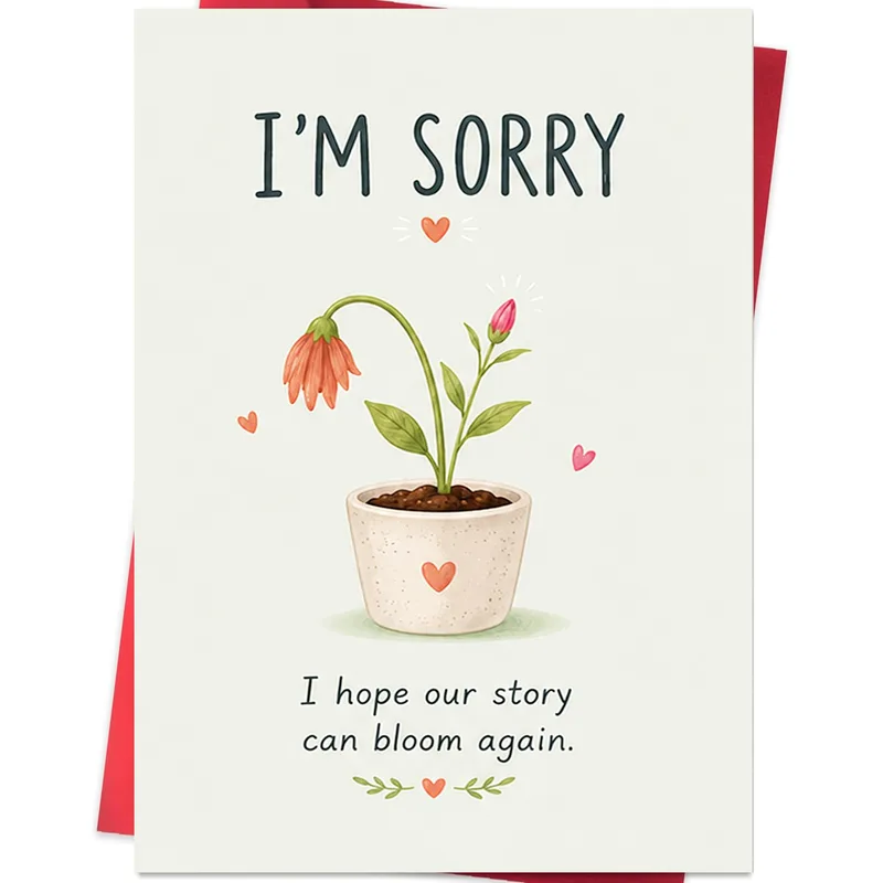 Sorry Apology Flower Card: A Wilted Bloom, Hope to Recover