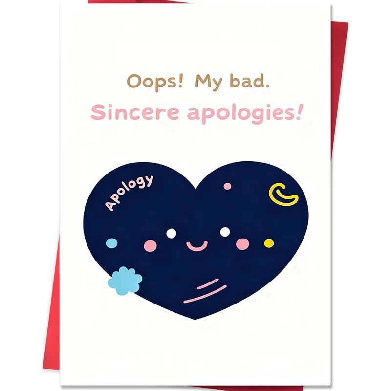 Oops My Bad Card: A Navy Heart Says Sorry