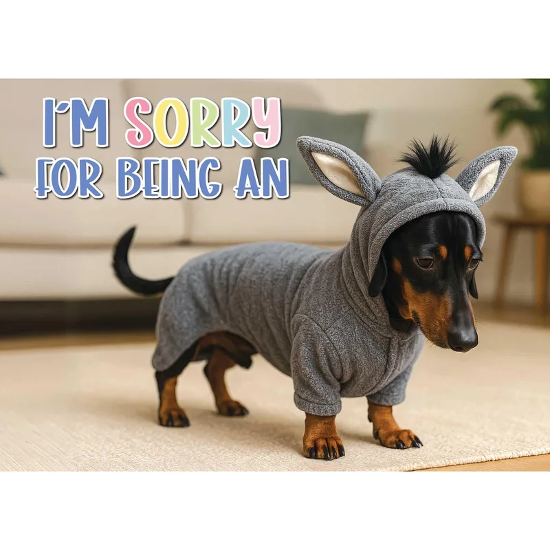 Sorry Donkey Card: A Dachshund Says It Best
