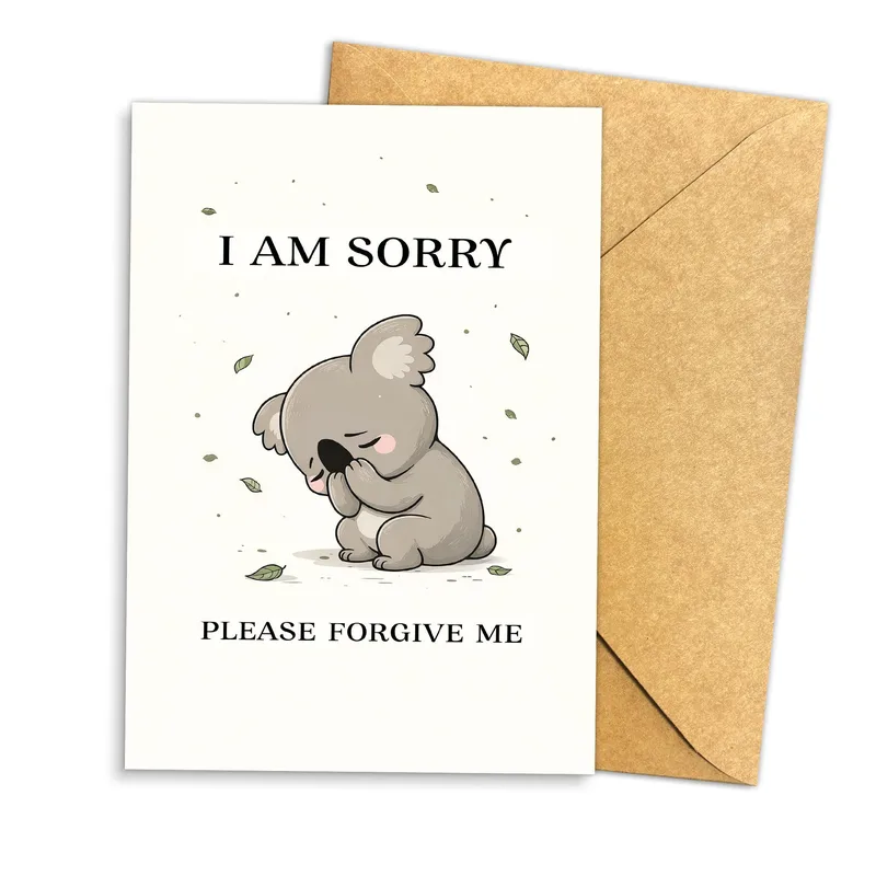 Sorry Koala Card: I Am Sorry, Please Forgive Me