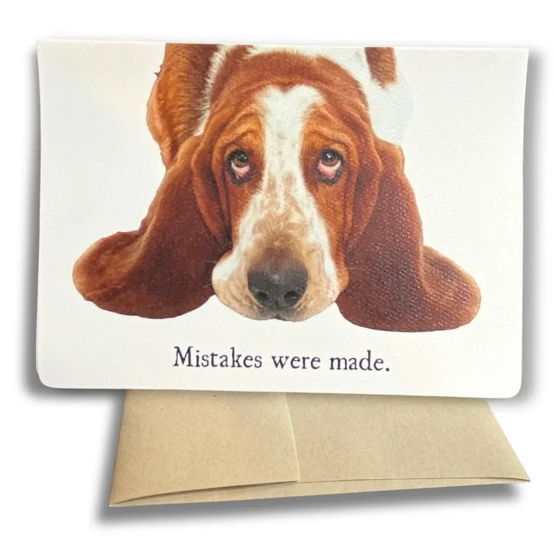 Basset Hound Apology Card: Mistakes Were Made