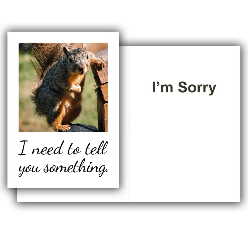 Squirrel Apology Card: A Cheeky Way to Say Sorry