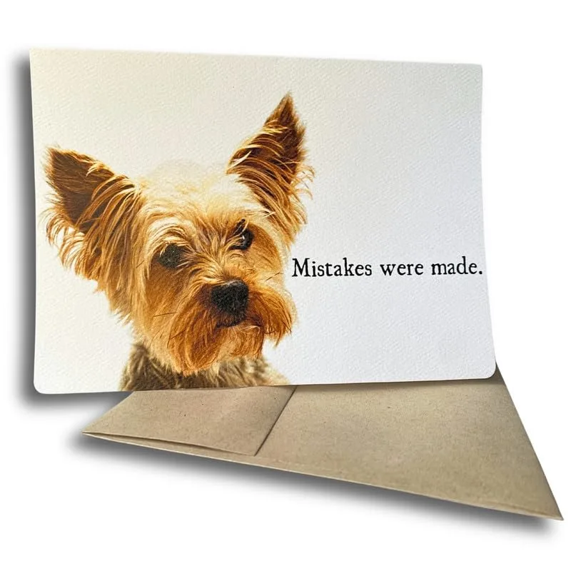 Yorkie Apology Card: Mistakes Were Made, Dog Edition