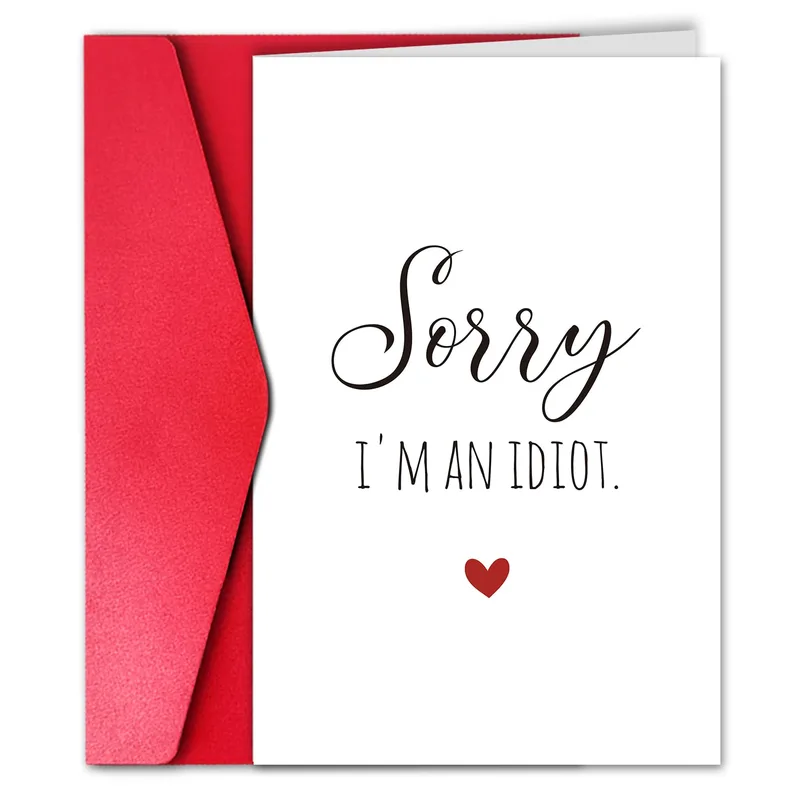 Envelope Cursive Script Sorry Card – Greeting Card in natural