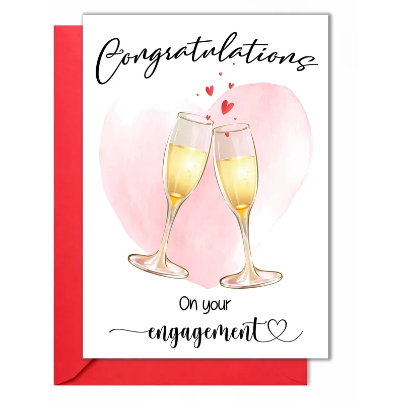 Congrats on Your Engagement Card: Champagne Toast