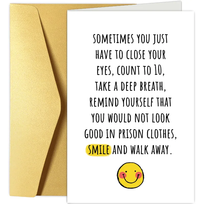 Sarcastic Encouragement Card: A Calm-Down Note With a Smile