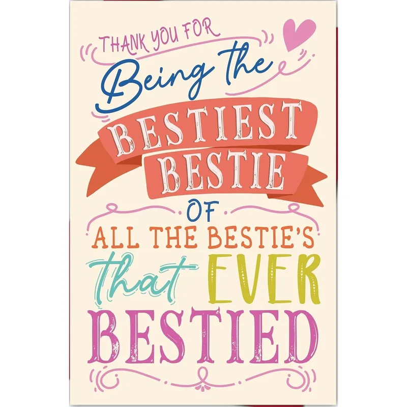 Bestie Thank You Card for Your Best Friend Forever