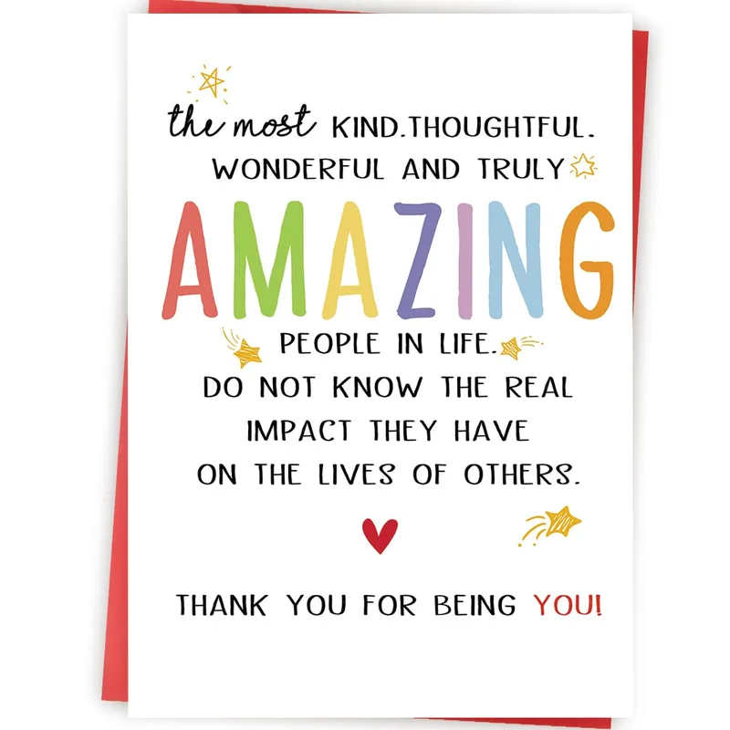 Amazing Person Thank You Card with Rainbow Lettering