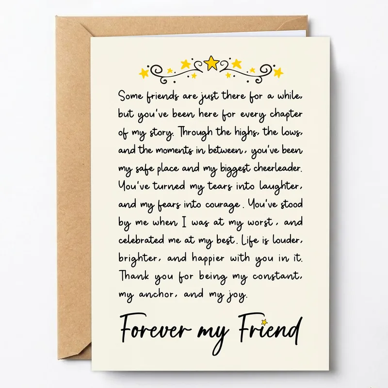 Forever Friend Card: A Heartfelt Note for Your Best Friend