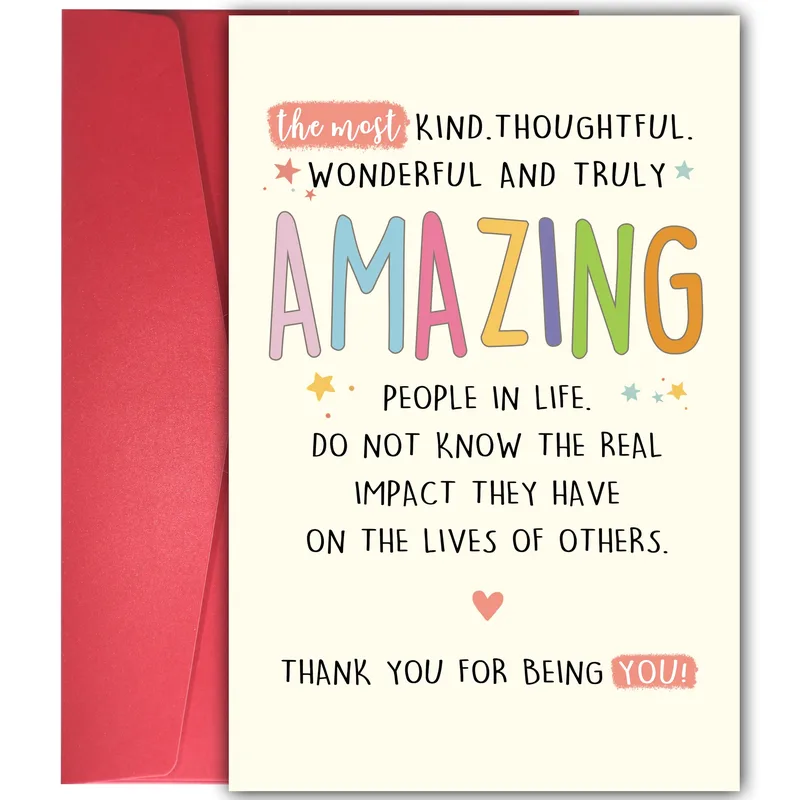Thoughtful Friend Thank You Card with Bright Lettering