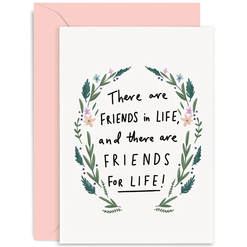 Friends for Life Card: a floral wreath for your best friend