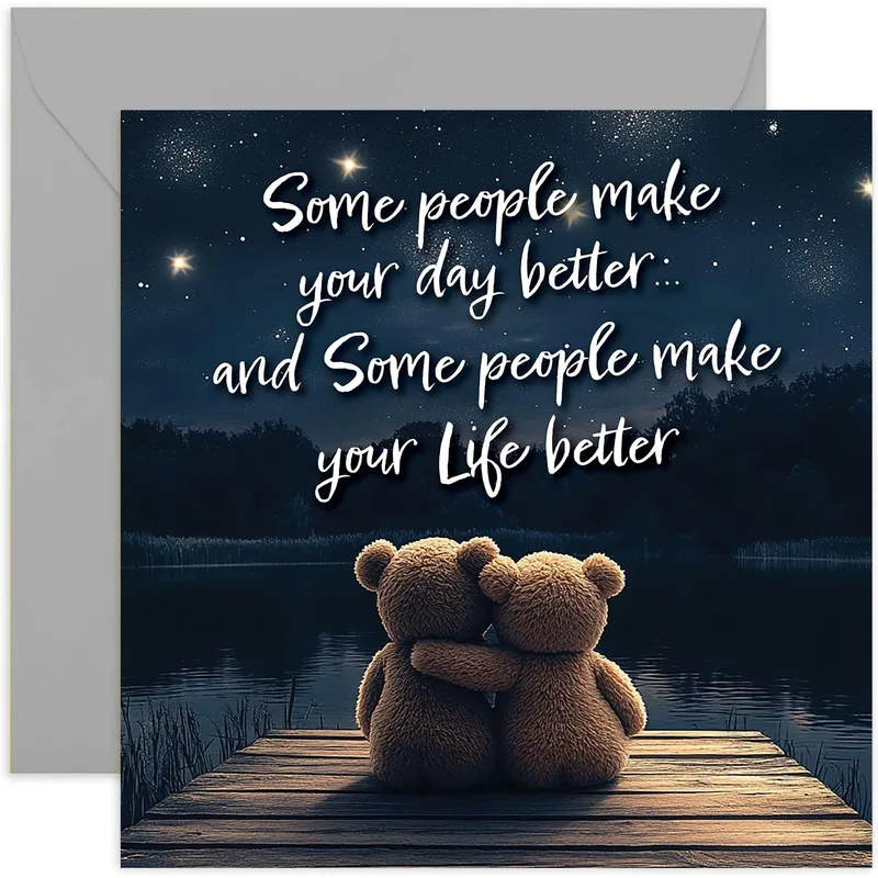 Some people Make Card: Teddy Bears Under a Starry Sky