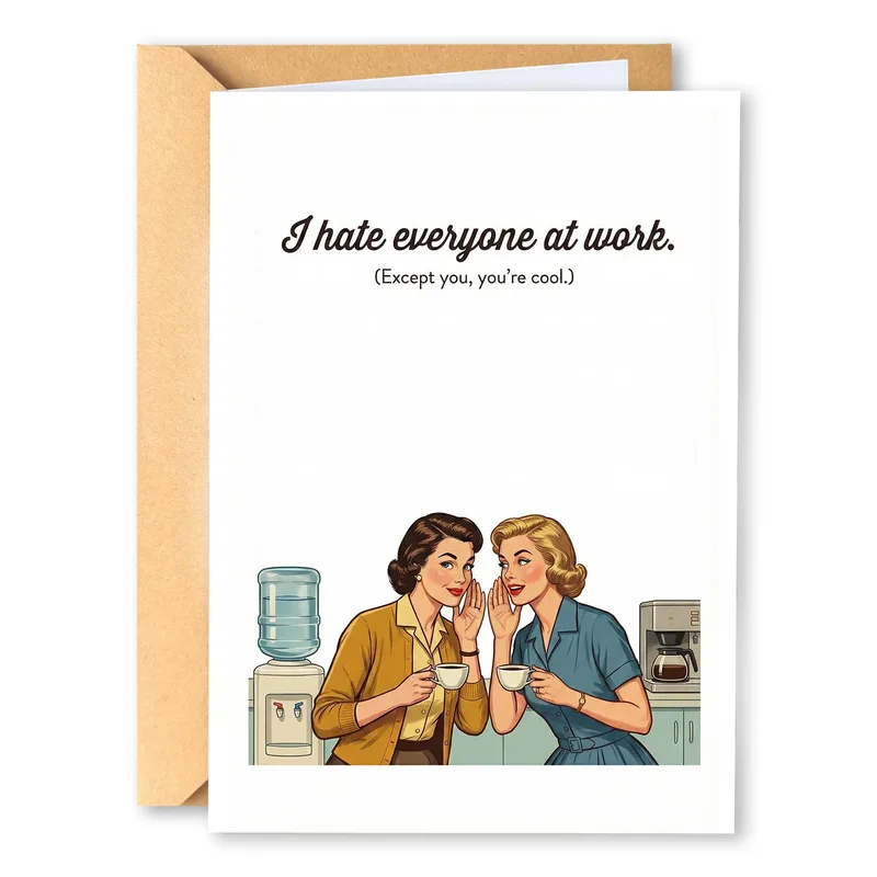 Office Friend Card: A Retro Coworker Gossip Card