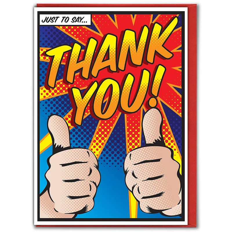 Double Thumbs Up Card: A Bold Pop Art Thank You