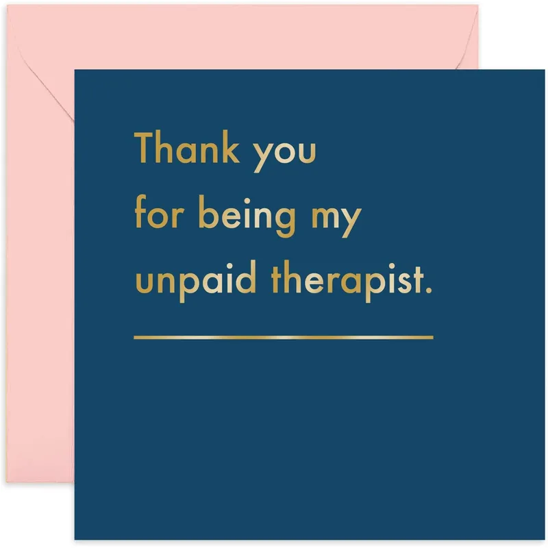 Unpaid Therapist Thank You Card for Your Listener