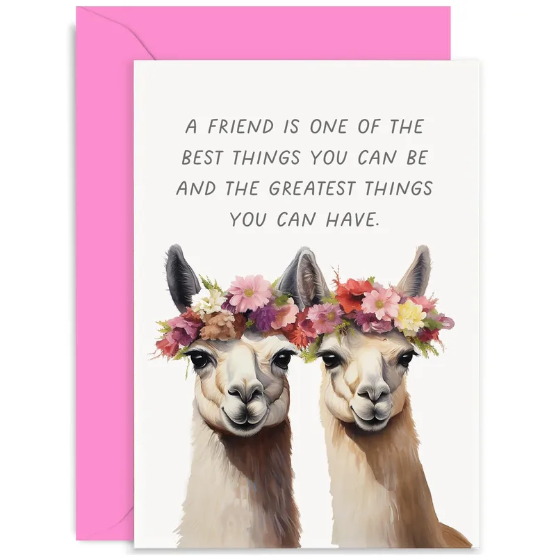 Friendship Llama Card for Your Best Friend Close to You