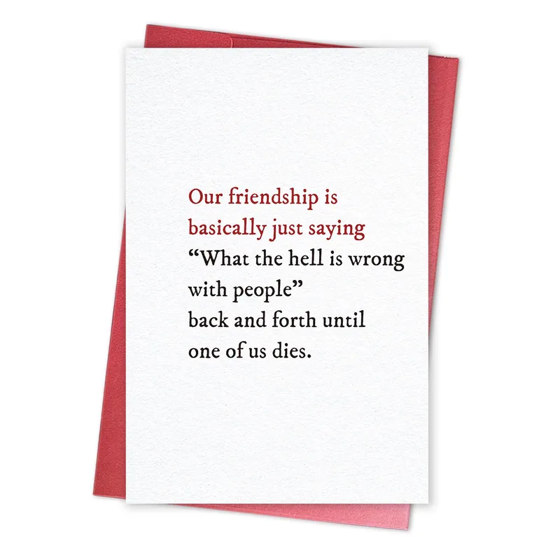 Friendship Humor Card: Our Back-and-Forth Roast