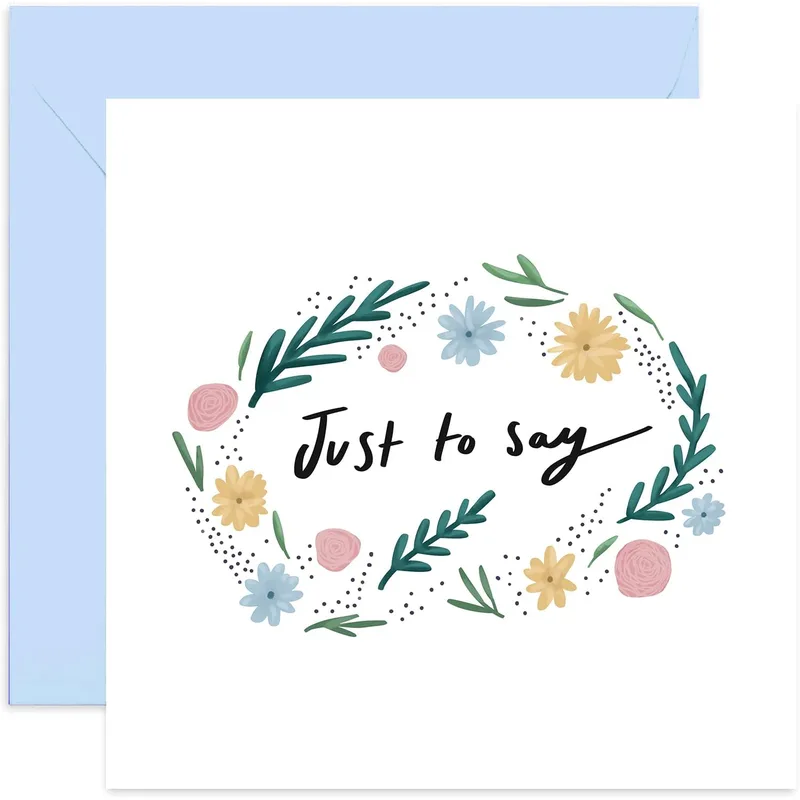 Just to Say Card: Pastel Floral Wreath Thinking of You