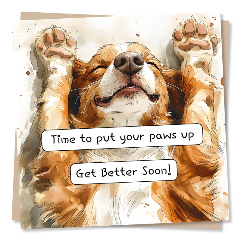 Dog Paws Up Card: A Get Well Soon Wish With Charm