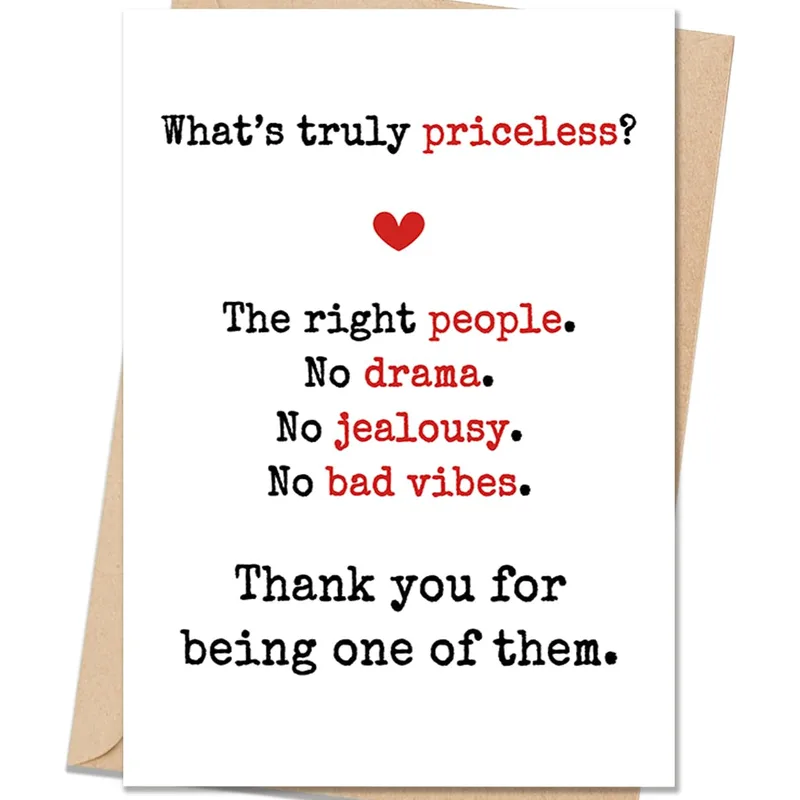 Priceless Friend Card: Thank You for Being One of Them
