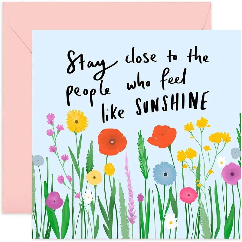 Sunshine Friend Card: Warm Wildflowers and a Glow-Up Message
