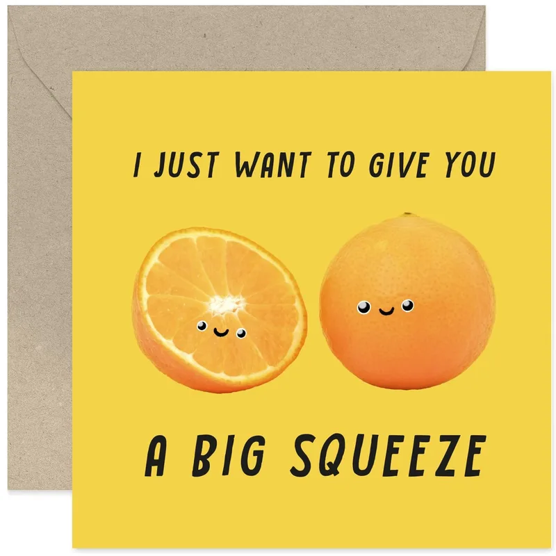 Big Squeeze Card: a juicy orange hug for someone you miss