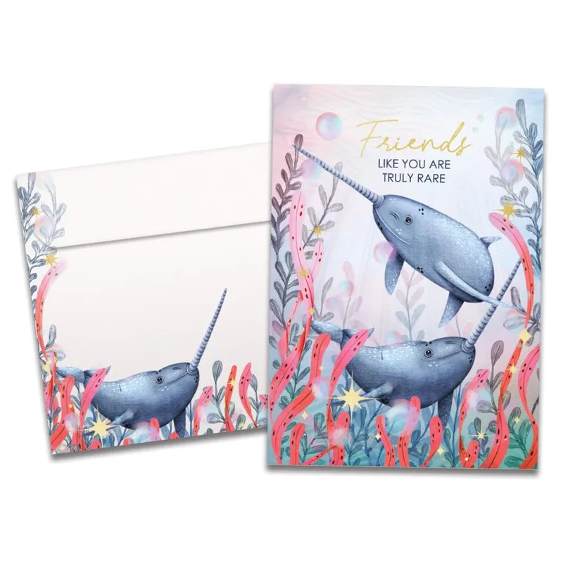 Narwhal Friendship Card for Your Rarest Friends