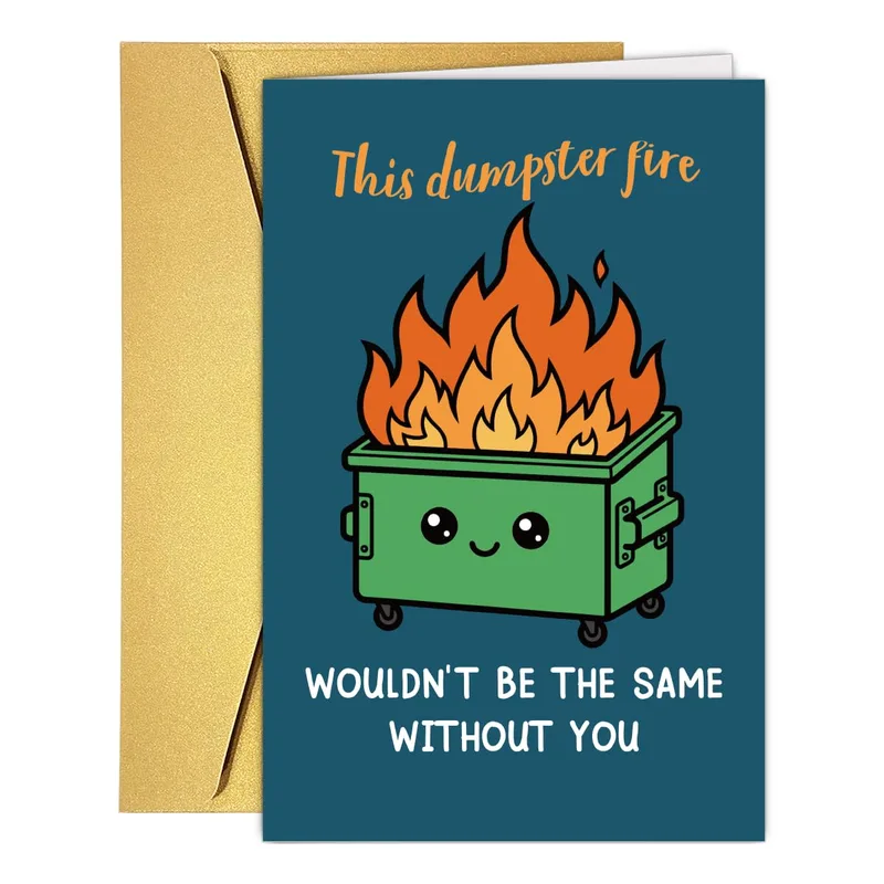 Dumpster Fire Best Friend Card: A Smiling Blaze Joke