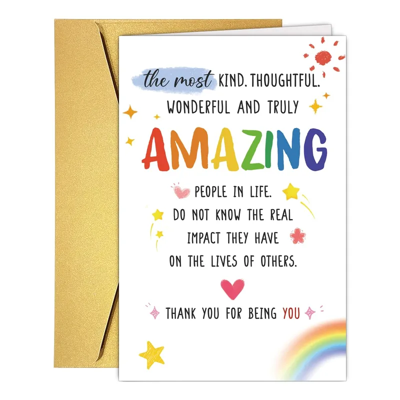 Rainbow Lettering Sparkles Card for a Thank You That Glows