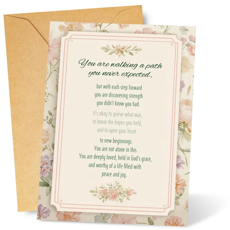 Encouragement After Divorce Card with Floral Watercolor Verse