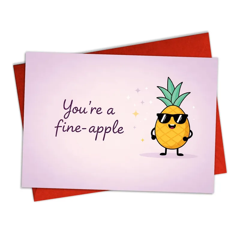 Fine Apple Pun Card: A Cool Friendship Greeting