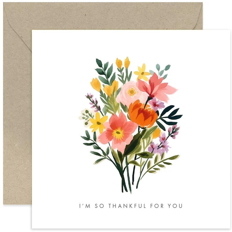Watercolor Bouquet Card: A Thank You With Blooms