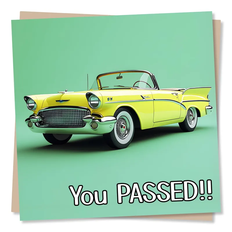 New Driver Congratulations Card: A Yellow Convertible for Your Big Day
