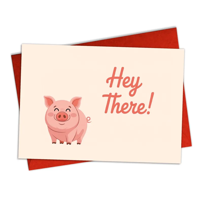 Cute Pig Card for a Friend Who Makes You Smile