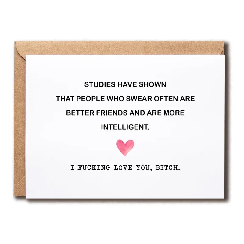 Swearing Friend Card: A Crude Valentine for Your Ride-or-Die