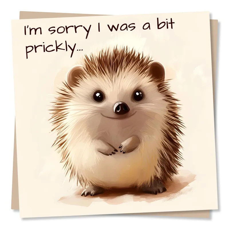 Hedgehog Apology Card for a Loved One Who Knows You