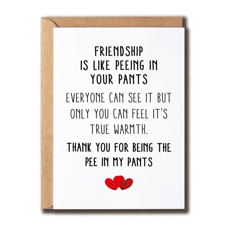 Friendship Pee in Pants Card for Your Best Friend