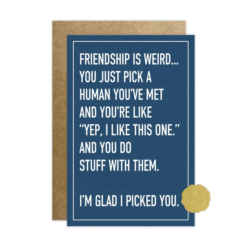 Navy Blue Typographic Design Card for Your Best Friend