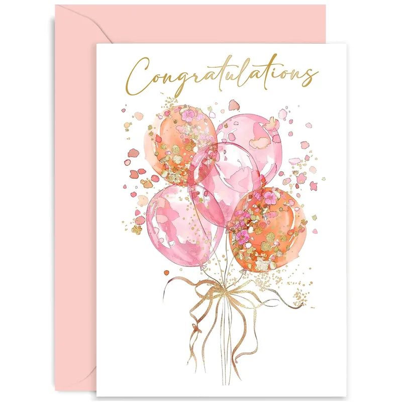 Pink Balloons Card: Congratulations for Your Big Win