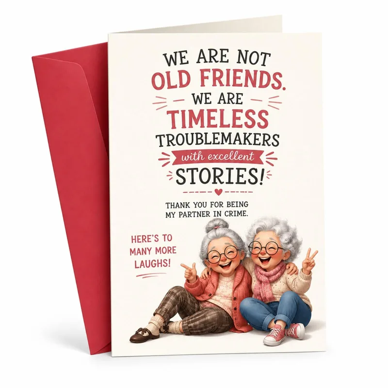 Partners in Crime Card: Two Grandmas Sharing a Laugh