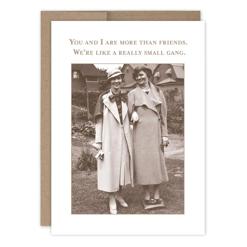 Small Gang Card: Vintage Friendship Humor for Your Best Pal