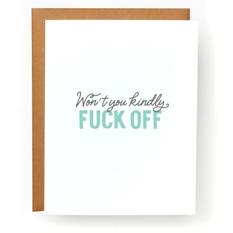 Rude Goodbye Card: a polite way to say beat it