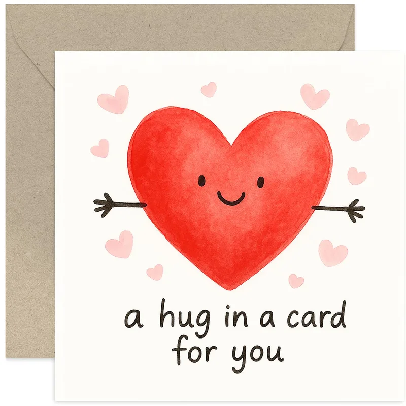 Cute Heart Hug Card: a little hug for someone you miss