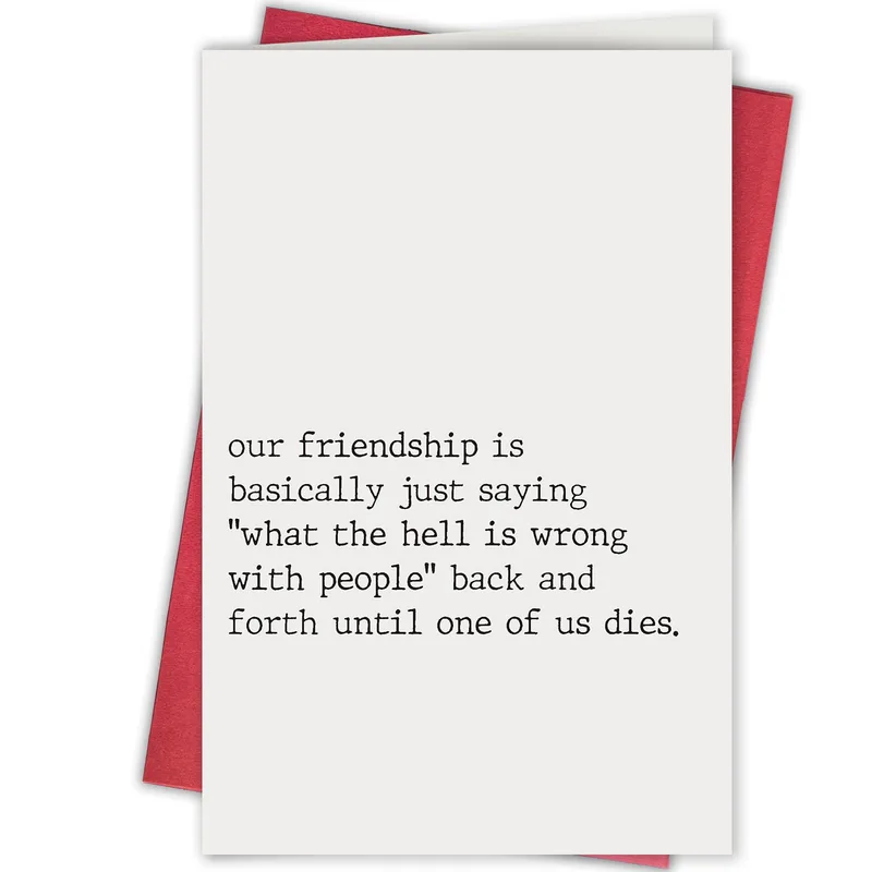 Friends Sarcastic Card for Besties Who Share a Dark Sense of Humor